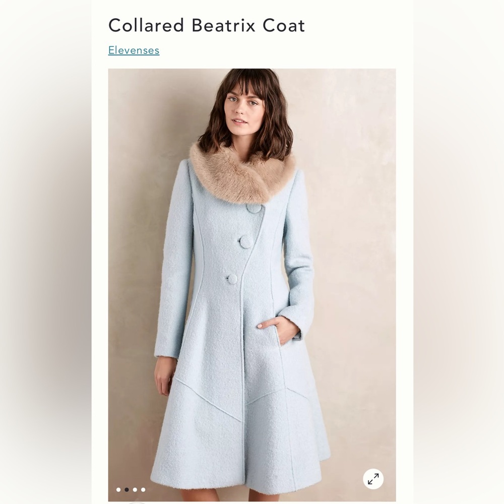 Anthropologie Elevenses Beatrix Wool Coat